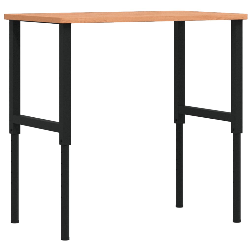 Πάγκος Εργασίας Ορθογώνιος 100x60x(71,5-98) εκ Μασίφ Ξύλο Οξιάς