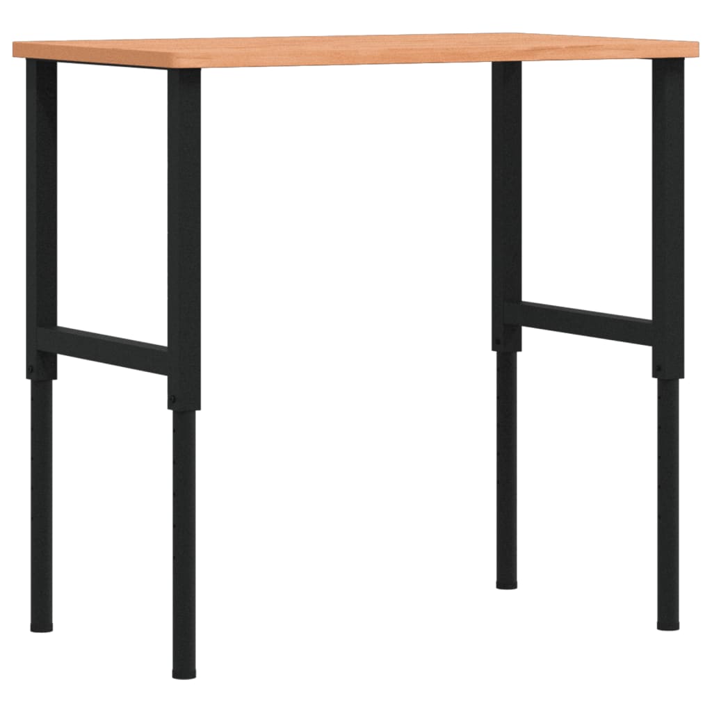 Πάγκος Εργασίας Ορθογώνιος 100x60x(71,5-98) εκ Μασίφ Ξύλο Οξιάς
