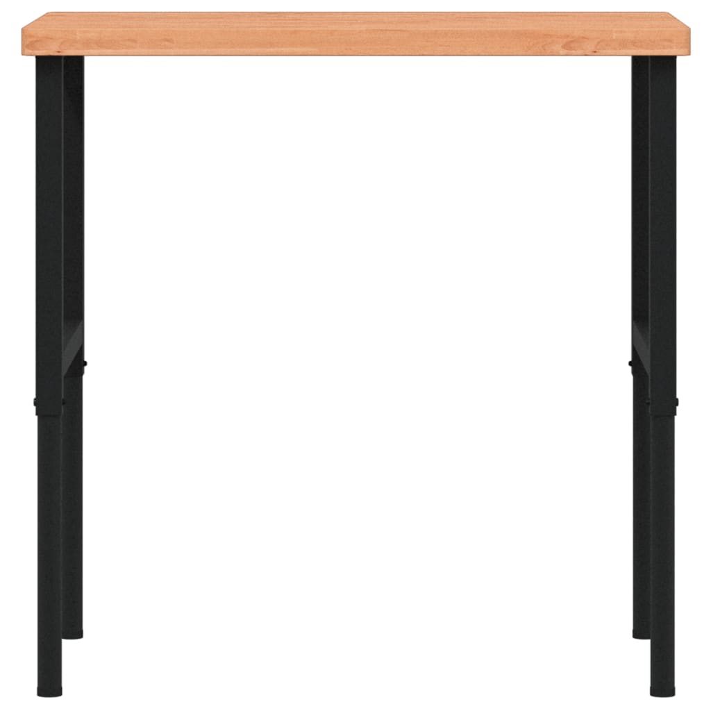 Πάγκος Εργασίας Ορθογώνιος 100x60x(73-99,5) εκ Μασίφ Ξύλο Οξιάς