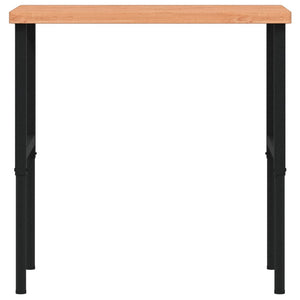 Πάγκος Εργασίας Ορθογώνιος 100x60x(73-99,5) εκ Μασίφ Ξύλο Οξιάς