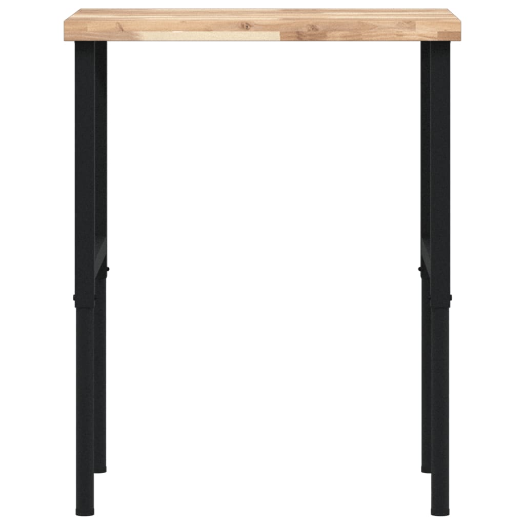 Πάγκος Εργασίας Ορθογώνιος 80x60x(73-99,5)εκ Μασίφ Ξύλο Ακακίας