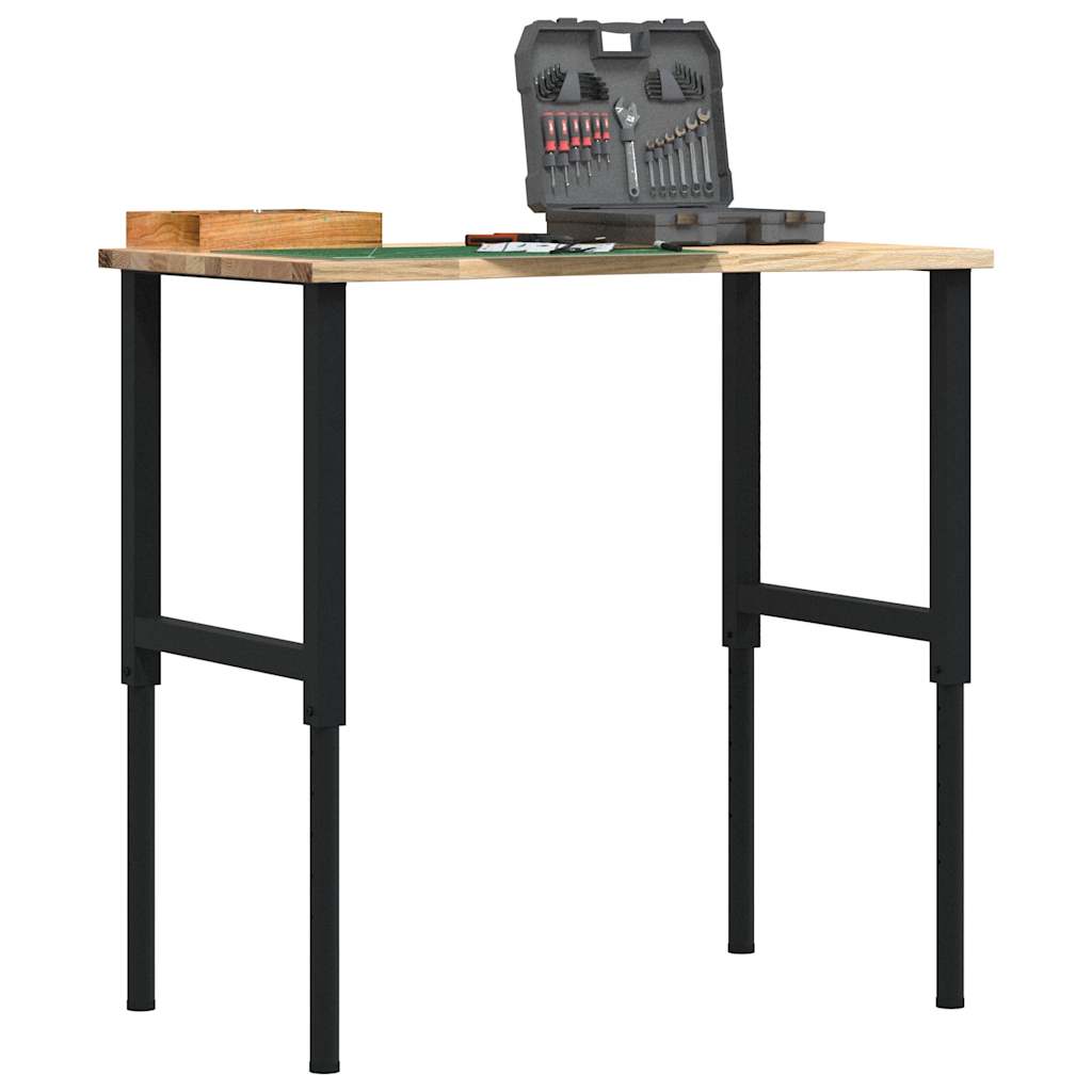 Πάγκος Εργασίας 100x60x(71,5-98) cm Μασίφ Ξύλο Δρυς