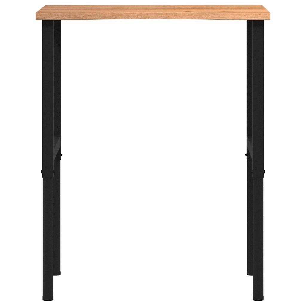 Πάγκος Εργασίας Ανοιχτό Καφέ 80x60x(71,5-98) cm Μασίφ Ξύλο Δρυς