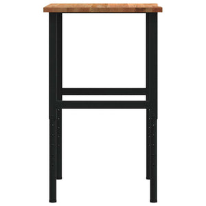 Πάγκος Εργασίας Ανοιχτό Καφέ 80x60x(71,5-98) cm Μασίφ Ξύλο Δρυς