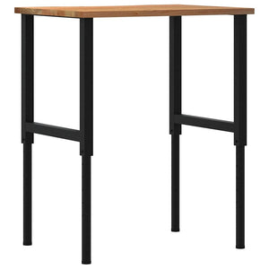 Πάγκος Εργασίας Ανοιχτό Καφέ 80x60x(71,5-98) cm Μασίφ Ξύλο Δρυς