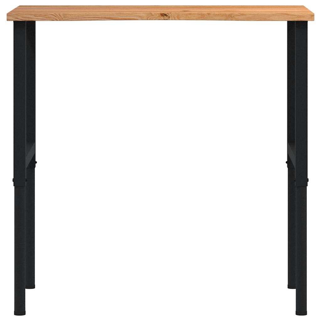 πάγκος εργασίας ανοιχτό καφέ 100x60x(71,5-98)cm μασίφ ξύλο δρυς - Pakobazaar