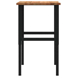 πάγκος εργασίας ανοιχτό καφέ 100x60x(71,5-98)cm μασίφ ξύλο δρυς - Pakobazaar