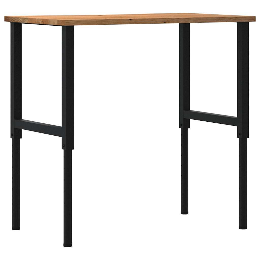 πάγκος εργασίας ανοιχτό καφέ 100x60x(71,5-98)cm μασίφ ξύλο δρυς - Pakobazaar
