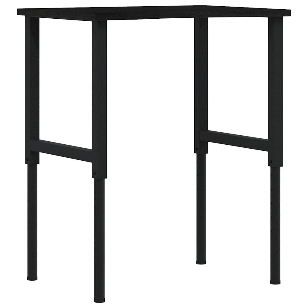 πάγκος εργασίας σκούρο καφέ 80x60x(71,5-98) cm μασίφ ξύλο δρυς