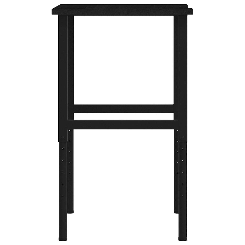 πάγκος εργασίας σκούρο καφέ 80x60x(71,5-98) cm μασίφ ξύλο δρυς
