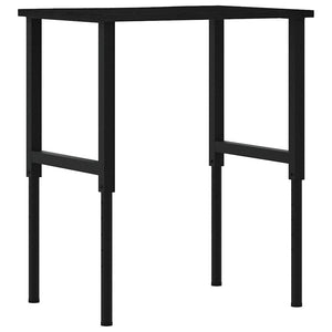 πάγκος εργασίας σκούρο καφέ 80x60x(71,5-98) cm μασίφ ξύλο δρυς