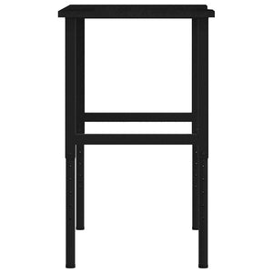 πάγκος εργασίας σκούρο καφέ 100x60x(71,5-98) cm μασίφ ξύλο δρυς