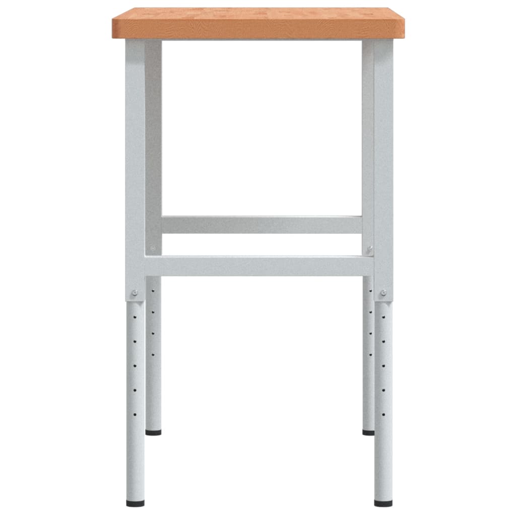 Πάγκος Εργασίας Ορθογώνιος 100x60x(73-99,5) εκ Μασίφ Ξύλο Οξιάς