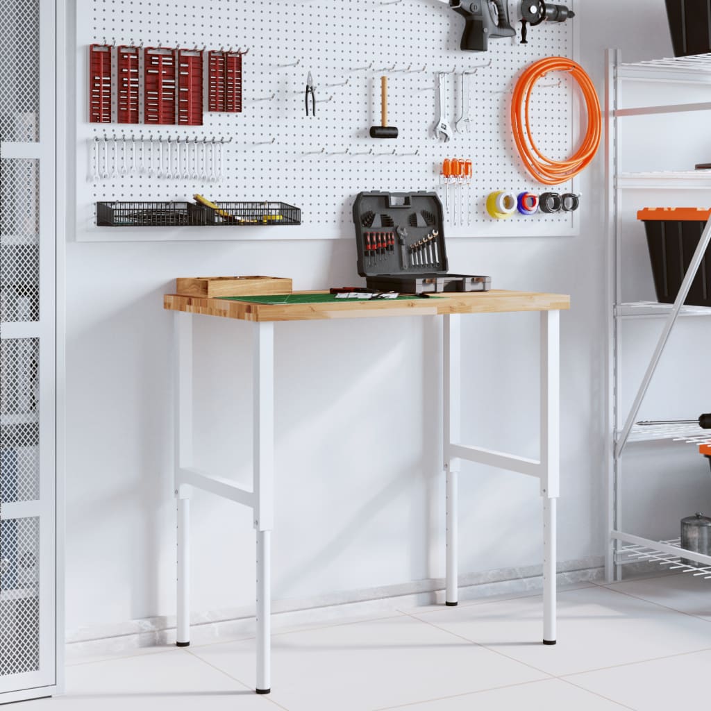 Πάγκος Εργασίας Ορθογώνιος100x60x(73-99,5)εκ Μασίφ Ξύλο Ακακίας