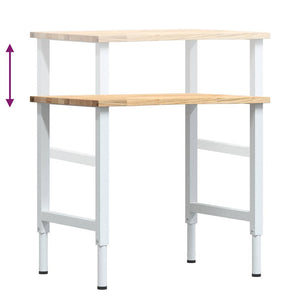 πάγκος εργασίας  80x60x(71,5-98) cm Μασίφ Ξύλο Δρυς - Pakobazaar
