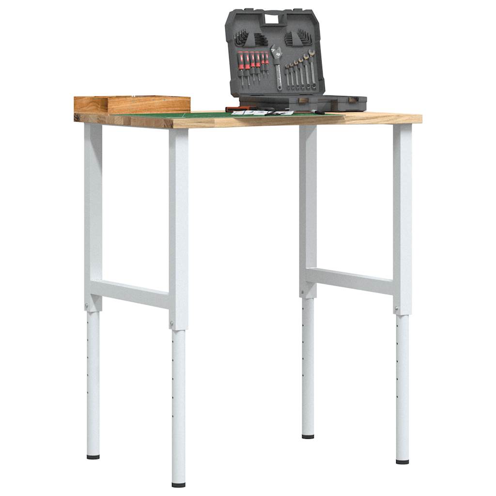 πάγκος εργασίας  80x60x(71,5-98) cm Μασίφ Ξύλο Δρυς - Pakobazaar