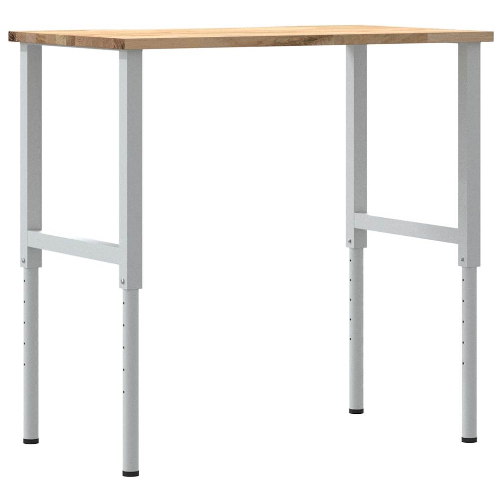 Πάγκος Εργασίας 100x60x(71,5-98) cm Μασίφ Ξύλο Δρυς