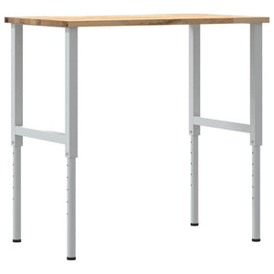 Πάγκος Εργασίας 100x60x(71,5-98) cm Μασίφ Ξύλο Δρυς