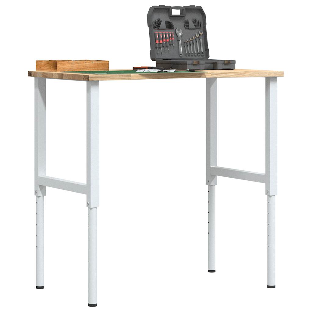 Πάγκος Εργασίας 100x60x(71,5-98) cm Μασίφ Ξύλο Δρυς