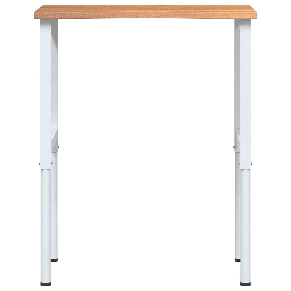 Πάγκος Εργασίας Ανοιχτό Καφέ 80x60x(71,5-98) cm Μασίφ Ξύλο Δρυς