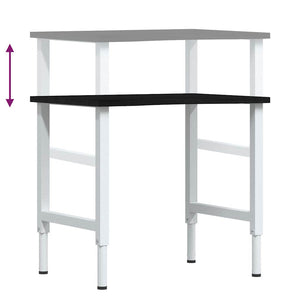πάγκος εργασίας σκούρο καφέ 80x60x(71,5-98) cm μασίφ ξύλο δρυς