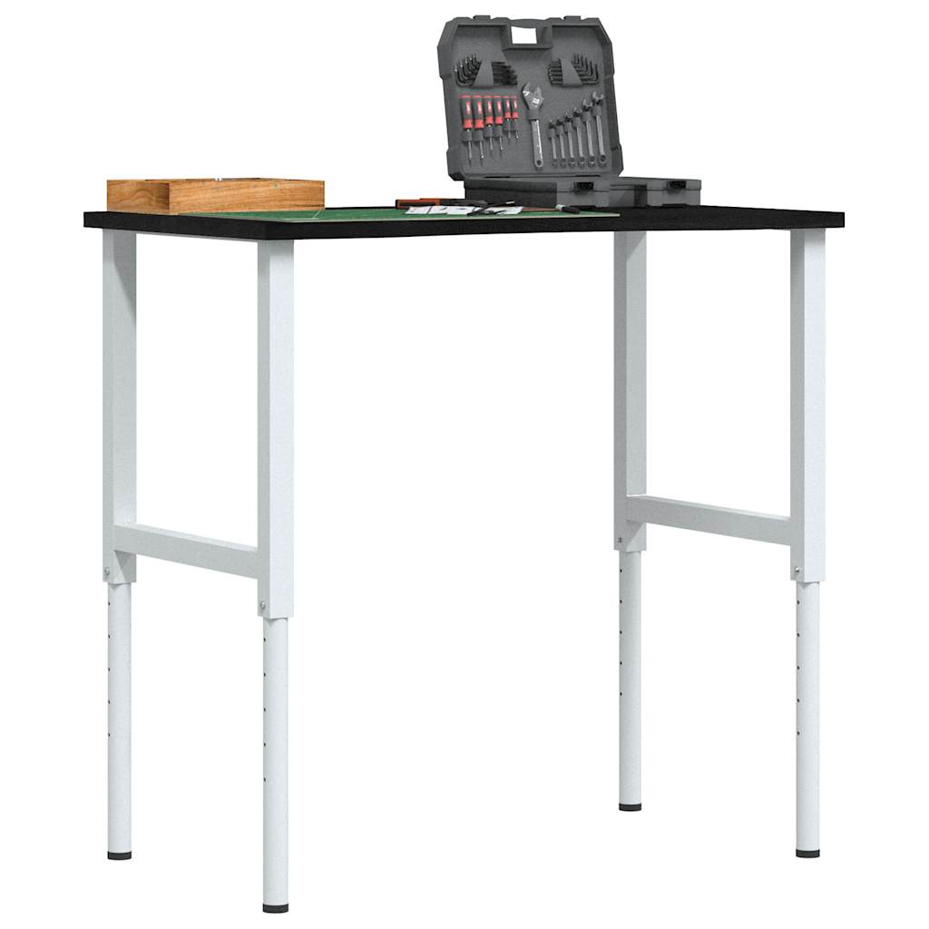 πάγκος εργασίας σκούρο καφέ 100x60x(71,5-98) cm μασίφ ξύλο δρυς