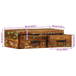 Επίτοιχο ντουλάπι τηλεόρασης 60x30x19cm Ξύλο μασίφ αναγεννημένο