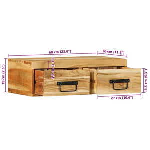 Επίτοιχο ντουλάπι τηλεόρασης 60x30x19 cm Μασίφ ξύλο ακακίας