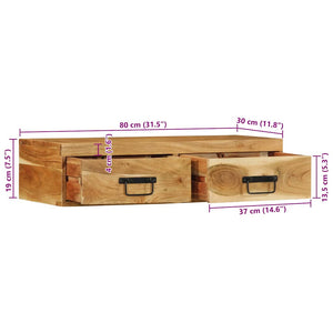Επίτοιχο ντουλάπι τηλεόρασης 80x30x19 cm Μασίφ ξύλο ακακίας
