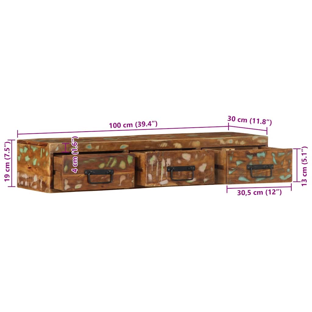 Επίτοιχο ντουλάπι τηλεόρασης 100x30x19 cm - Pakobazaar