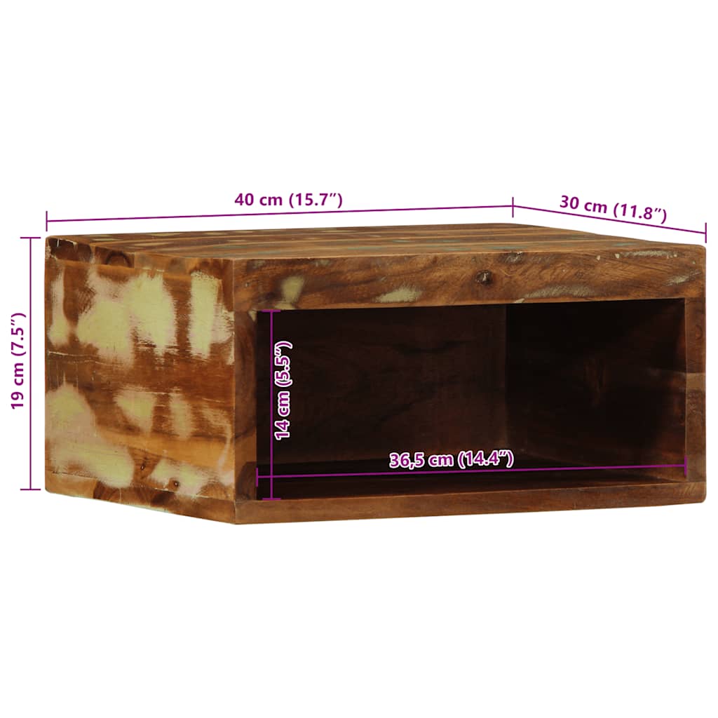 Επίτοιχο ντουλάπι τηλεόρασης 40x30x19cm Ξύλο μασίφ αναγεννημένο
