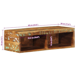Επίτοιχο ντουλάπι τηλεόρασης 60x30x19cm Ξύλο μασίφ αναγεννημένο