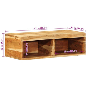 Επίτοιχο ντουλάπι τηλεόρασης 60x30x19 cm Μασίφ ξύλο ακακίας