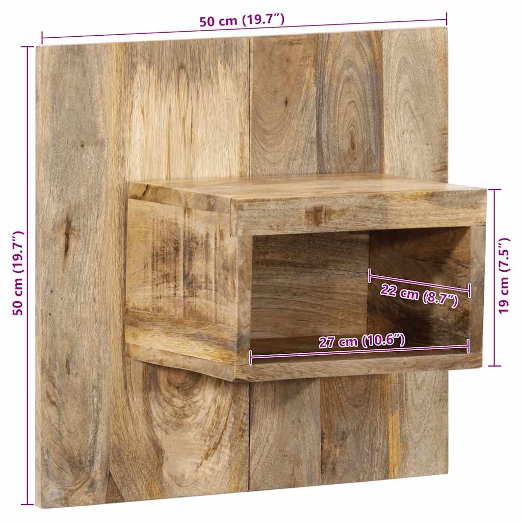 Κομοδίνο 50x27x50 cm Στερεό ακατέργαστο ξύλο Μάνγκο - Pakobazaar