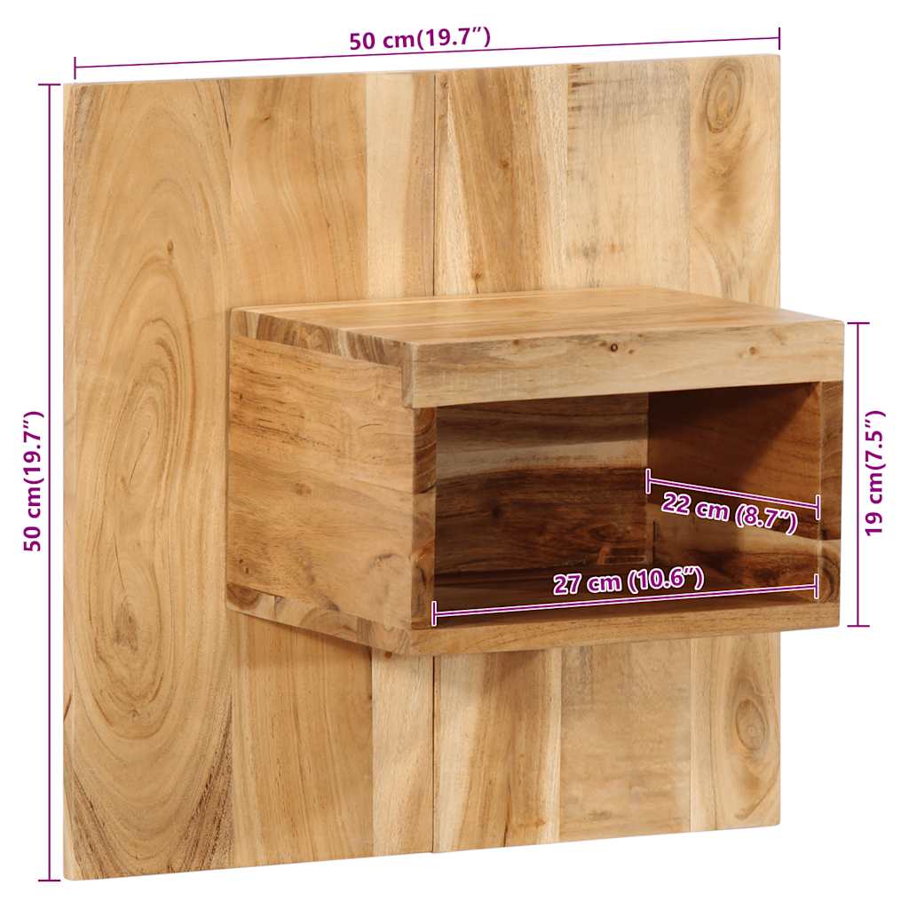 Κομοδίνο 50x27x50 εκ. από Μασίφ Ξύλο Ακακίας - Pakobazaar