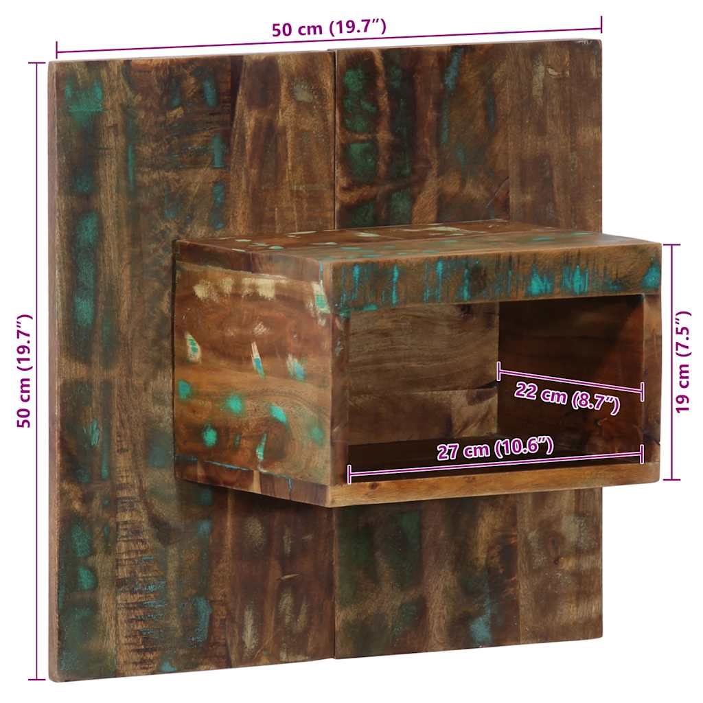 Κομοδίνο Πολύχρωμο ντουλάπι 50x27x50cm Στερεό ξύλο αναγεννημένο