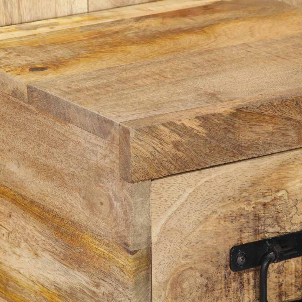 Κομοδίνο 60x32x80 cm Στερεό ακατέργαστο ξύλο Μάνγκο - Pakobazaar