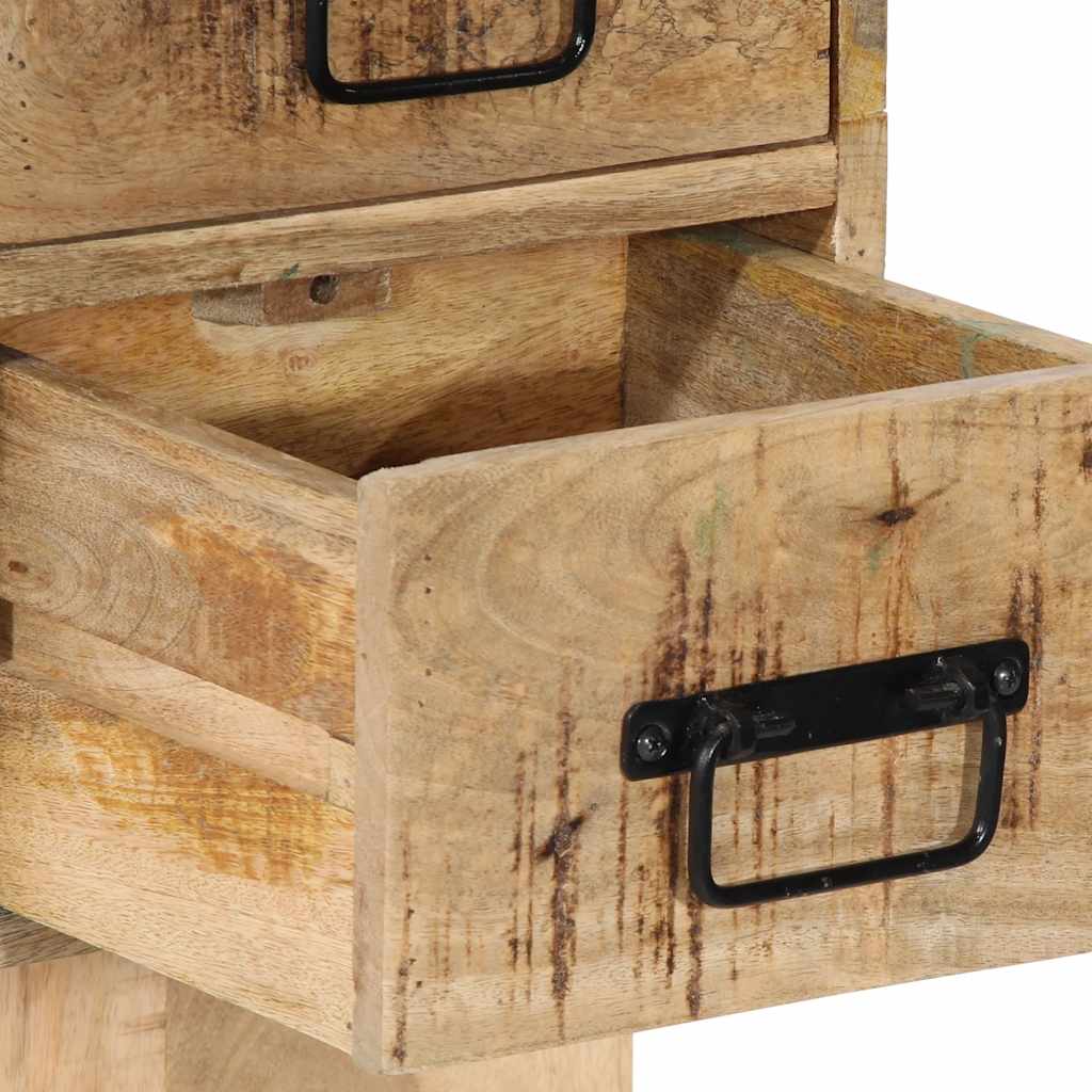 Κομοδίνο 60x32x80 cm Στερεό ακατέργαστο ξύλο Μάνγκο - Pakobazaar