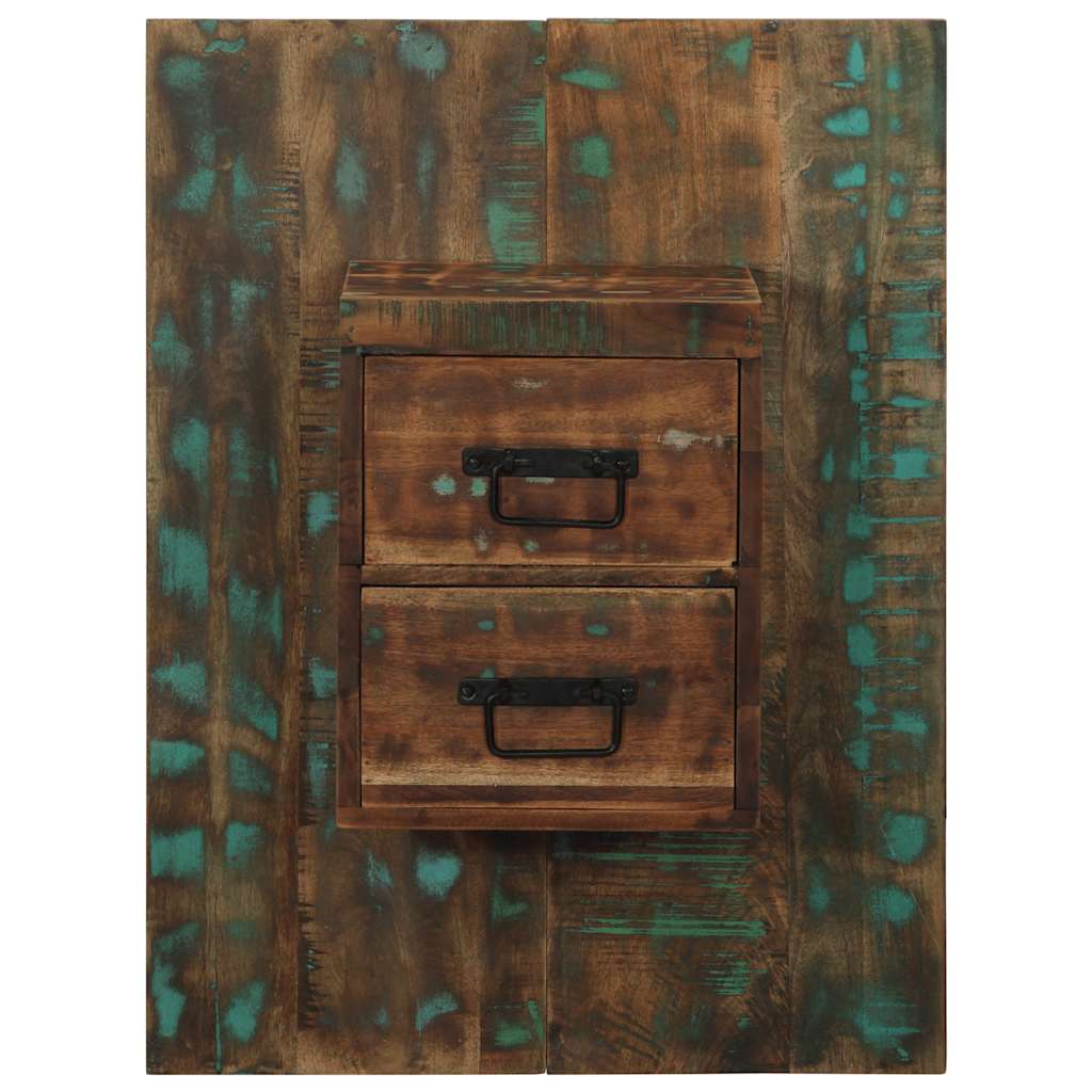 Κομοδίνο Πολύχρωμο ντουλάπι 60x32x80cm Στερεό ξύλο αναγεννημένο