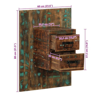 Κομοδίνο Πολύχρωμο ντουλάπι 60x32x80cm Στερεό ξύλο αναγεννημένο