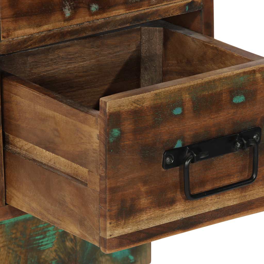 Κομοδίνο Πολύχρωμο ντουλάπι 60x32x80cm Στερεό ξύλο αναγεννημένο