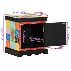 Κομοδίνο 2 τεμάχια Πολύχρωμο 40x35x45 cm Στερεό ξύλο Mango