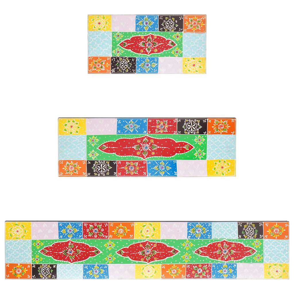 Ράφια Τοίχου 3 pcs Πολύχρωμο 100 x 20 x 6 cm Στερεό ξύλο μάνγκο