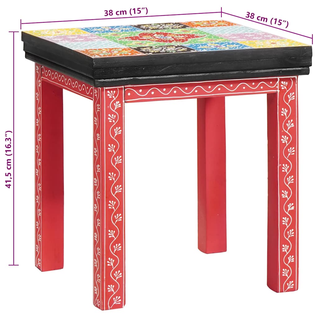 End Table 2 pcs Πολύχρωμο Στερεό Ξύλο Μάνγκο και Μηχανικά Ξύλα