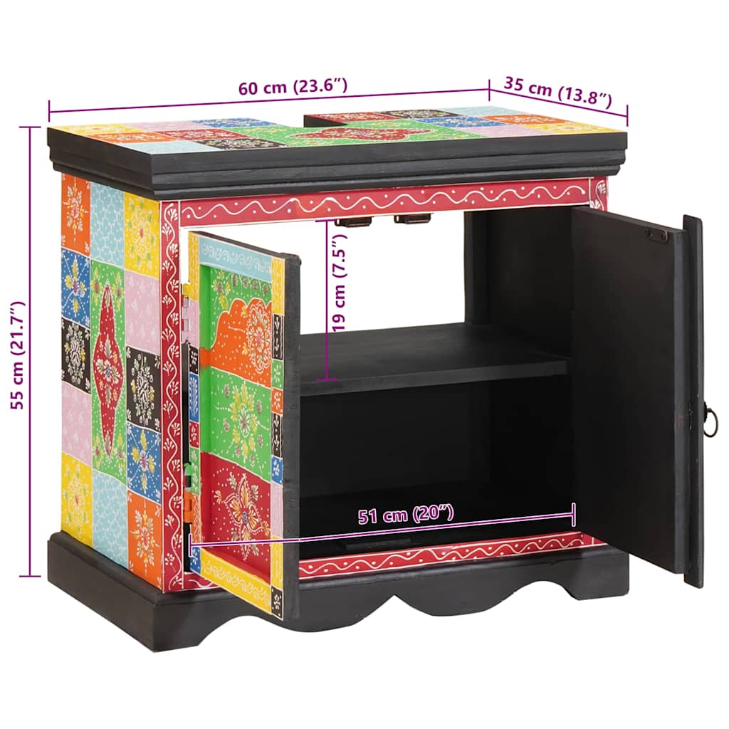 Ντουλάπι νιπτήρα Καφέ 60 x 35 x 55 cm Στερεό ξύλο μάνγκο