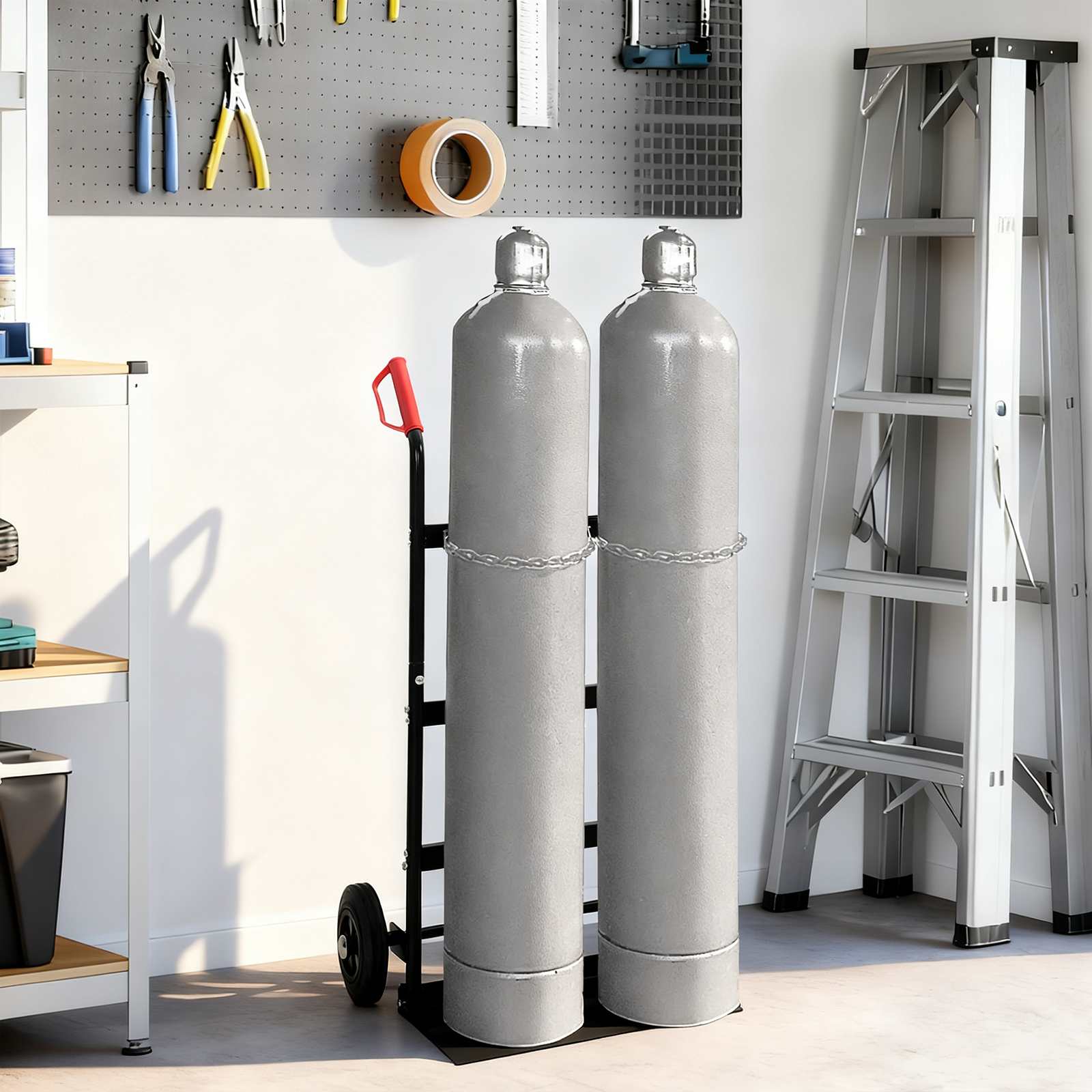 Χειροκίνητο Καρότσι Μαύρο και Κόκκινο 63 x 43,5 x 110 εκ Ατσάλι