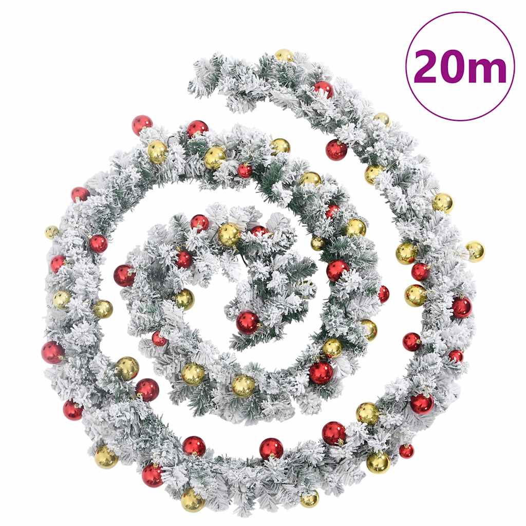 Χριστουγεννιάτικη γιρλάντα με μπιχλιμπίδια φώτα LED Πράσινο 20m - Pakobazaar