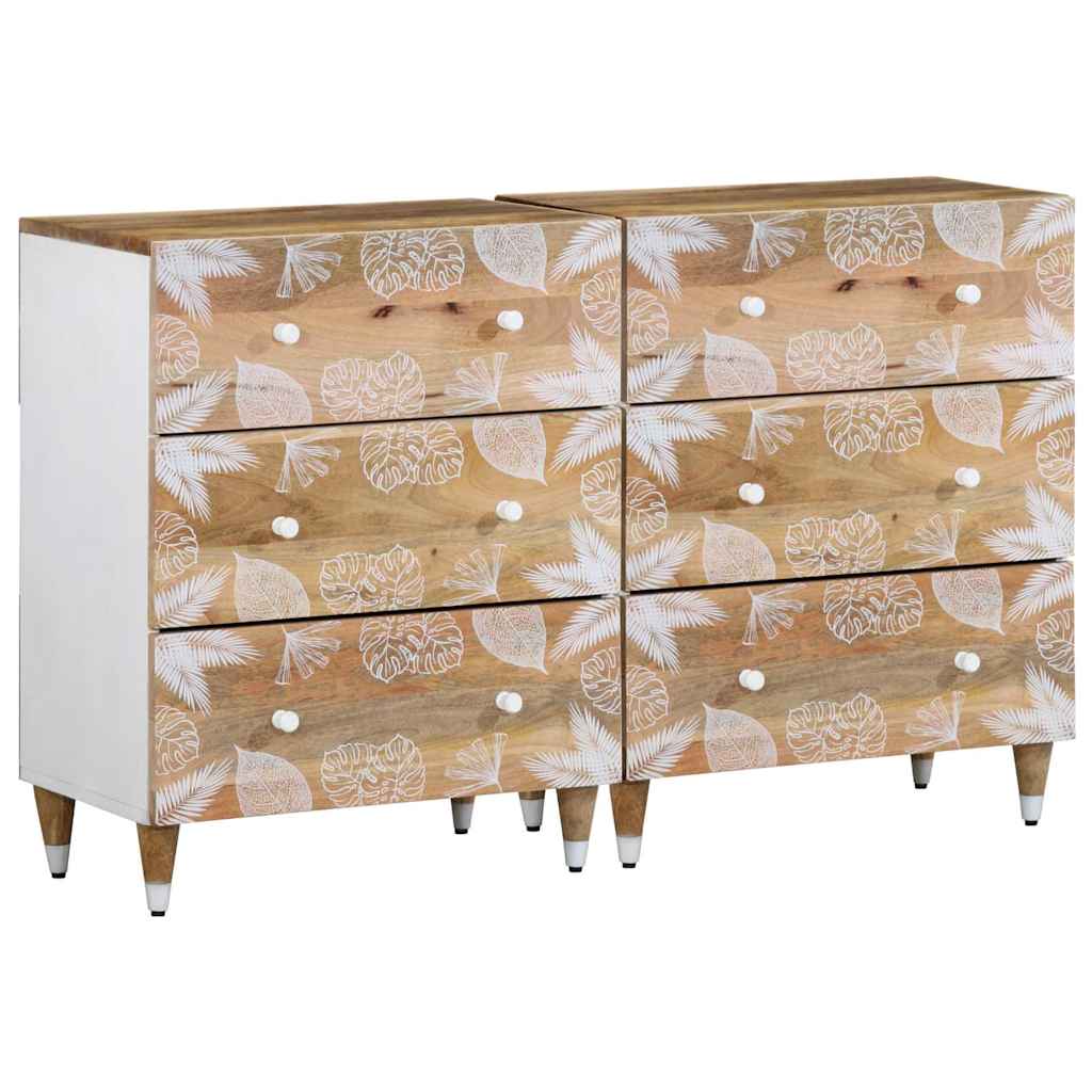 Sideboards 2 τεμάχια 60x33,5x75 cm μασίφ ξύλο Mango