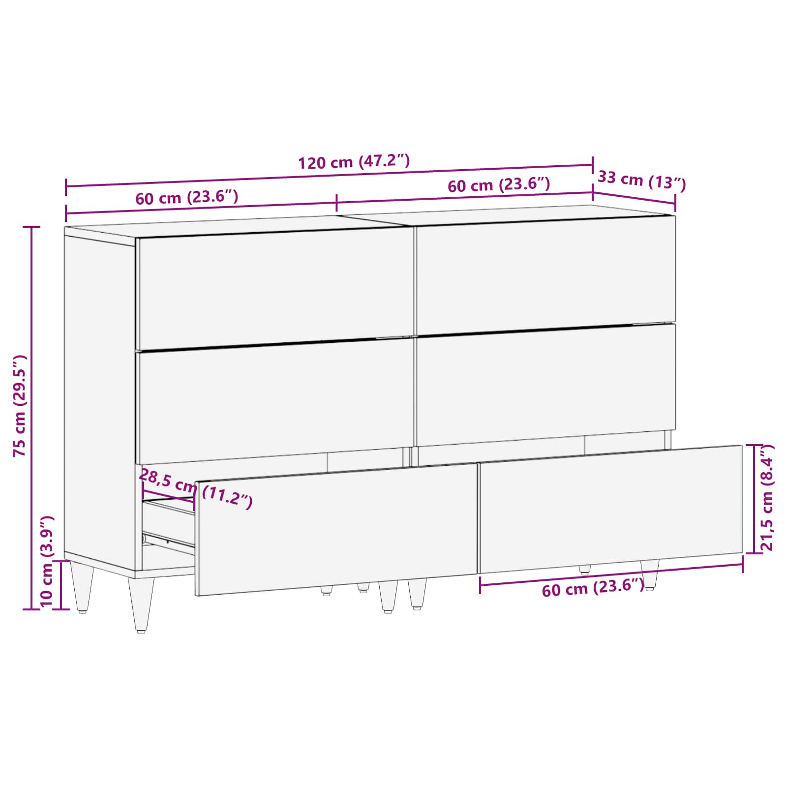 Ντουλάπες Αποθήκευσης 2 τμχ. 120 x 33 x 75 εκ Πολύχρωμο