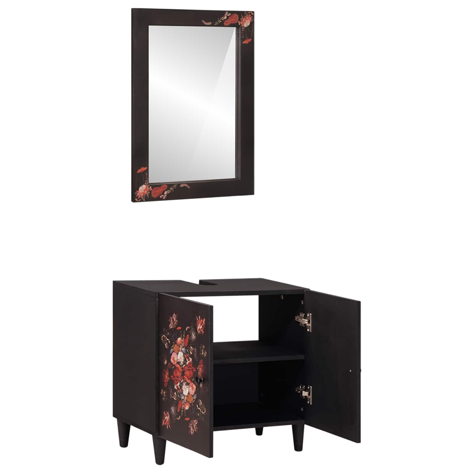 Σετ Ντουλαπιών Μπάνιου Επιτοίχιο 2 pcs Στερεό ξύλο μάνγκο